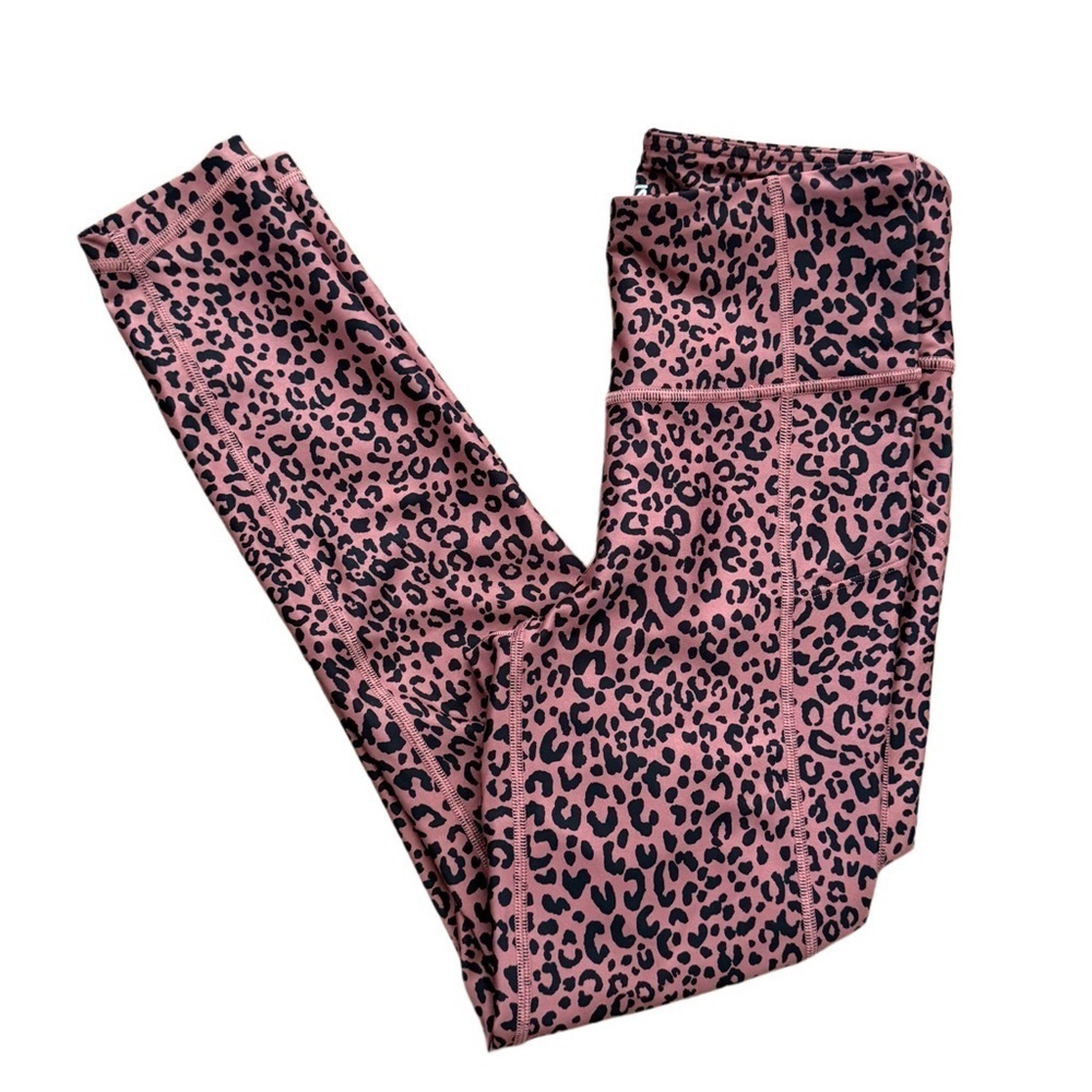 GapFit Blackout Technology Leopard Leggings Mid Rise Size XS Stretch Gym Workout